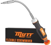 American MUTT Tools 12 in 1 Ratcheting Flexible Screwdriver for Tight Spaces - Flexible Shaft Screwdriver with Bit Holder and Bendable Extension