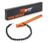 AMERICAN MUTT TOOLS 12 Inch Chain Wrench Heavy Duty - Fits 1-1/2” to 6” Pipes and Filters - Chain Pipe Wrench and Chain Oil Filter Wrench - Heavy Duty Oil Filter Wrench, Large Oil Filter Wrench