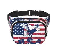 American National Flag with Eagle Fanny Packs for Women Men, Fashion Waist Packs for Workout Running Traveling Hiking