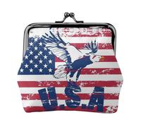 American National Flag with Eagle Printing Small Coin Purse, Lightweight Travel Wallet for Sightseeing Tours and Shopping Sprees