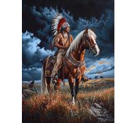 American Native Indian Stamped Cross Stitch Kits for Beginners Adults - Preprinted 11CT Easy Pattern Needlepoint Kits, Arts and Crafts for Home Decor (11.8x15.7inch) A384
