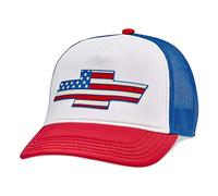 AMERICAN NEEDLE Chevrolet Chevy Patch Unisex Adjustable Snapback Baseball Hat, Riptide Valin (Royal/White/Red), One size