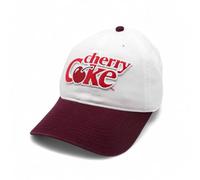 AMERICAN NEEDLE Officially Licensed Coca-Cola Cherry Coke Ballpark Dad Hat, White/Bordeaux, Strapback Adjustable, One Size, New