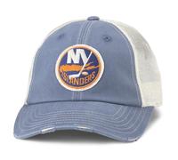 AMERICAN NEEDLE Officially Licensed NHL Hockey Orville Team Hat, Distressed, Dad Cap, Adjustable, Authentic New, New York Islanders (Steel Blue/Stone), One size