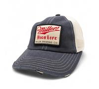 American Needle Orville Beer Brand Adjustable Snapback Baseball Hat (23001A-Beer-Parent), Navy/Stone (Miller High Life), One size