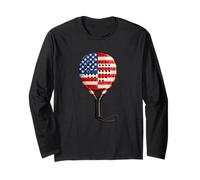 American Padel US Flag Racket Court Style Long Sleeve T-Shirt