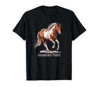 American Paint Horse Breed Art Value Graphic T-Shirt, Men, Black, S