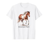 American Paint Horse Breed Art Value Graphic T-Shirt, Men, White, L