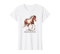 American Paint Horse Breed Art Value Graphic T-Shirt, Women, White, M