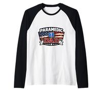 American Paramedic Dad Proud EMT Father EMS Medic Patriot Raglan Baseball Tee