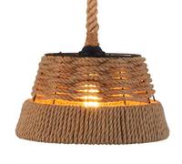 American Pastoral Style Iron Art Hemp Rope Pendant Lamp, Light Source Single Head Chandelier, Flush Mount Ceiling Hanging Light, Restaurant Bar Living Room Decorat Light Fixtures