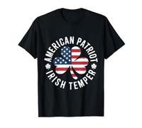 American Patriot Irish Temper Shamrock Flag St Patricks T-Shirt