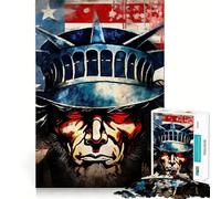 American Patriot Jigsaws 1000 Pieces for Adults Memory Boost Game Professional Grade Cutting Heartwarming Gathering Activity (38x26cm)
