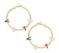 American Patriotic Earrings - Red, White & Blue Beaded Dangle Earrings for Women - President Vote Campaign Accessories, Zinc, crystal