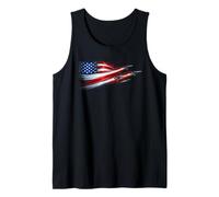 American Patriotic Fighter Jets USA Flag Waving 4th of July Tank Top