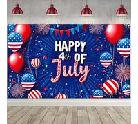American Patriotic Independence Day Backdrop Party Decoration Photography Background Banner for Indoor and Outdoor 250x180CM
