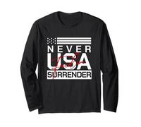 American Patriotic Minimal Design Never Surrender Long Sleeve T-Shirt