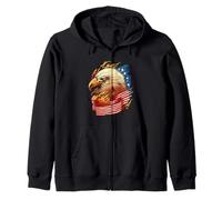 American Patriotic Symbol 4th july USA Flag Independence Day Zip Hoodie