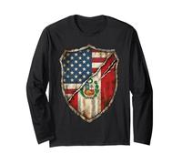 American Peru Heritage Flag Long Sleeve T-Shirt
