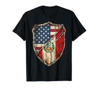American Peru Heritage Flag Value Graphic T-Shirt, Men, Black, XL