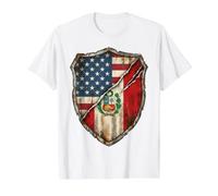 American Peru Heritage Flag Value Graphic T-Shirt, Men, White, S