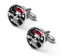 American Pirate Flag Skull And Crossbones Cute Shirt Cufflinks for Men Long Sleeve Suit Metal Cuff Links Jewelry Accessories