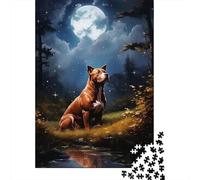 American Pit Bull Terrier 1000-Piece Adult Jigsaw Puzzle, 52x38cm/1000pcs; White Card with A Low-dust Finish; Easy to Continue on Another Evening