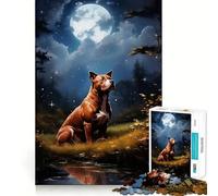 American Pit Bull Terrier Adult Jigsaw1000 Pieces Cognitive Boost Game No Gap Tight Fitting Design Birthday Gift Brain Teaser Toy (50x75cm)