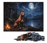American Pit Bull Terrier Adult Wooden Jigsaw Puzzle 300 Pieces | A hands-on home pastime: focused tabletop leisure on quiet evenings.