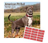 American Pit Bull Terrier Calendar 2026 with FREE Organisational Stickers | 16 Month Dog Breed Calendar | Dog Breed 2026 | September 2025 to December 2026