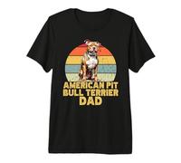 American Pit Bull Terrier Dad Retro Funny Dog Owner Premium T-Shirt