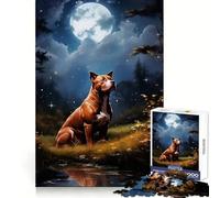 American Pit Bull Terrier Jigsaw Puzzles 1000 Pieces for Teenagers Thought Training Easy Enjoyment Uniform Cut Chic Xmas Gift (38x26cm)