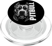 American Pit Bull Terrier Owner White Graphic Dog Portrait PopSockets PopGrip for MagSafe