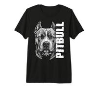 American Pit Bull Terrier Owner White Graphic Dog Portrait Premium T-Shirt