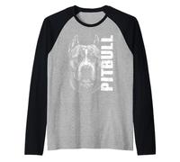 American Pit Bull Terrier Owner White Graphic Dog Portrait Raglan Baseball Tee