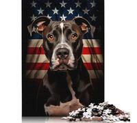 American Pit Bull Terrier Puzzle 500 Pieces Jigsaws Puzzles Wooden Puzzles Learning Educational Toy 500pcs (52x38cm)
