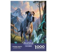 American Pit Bull Terrier Tour 1000 Piece Jigsaw Puzzles Educational Games-Colourful Decoration Puzzle Cute Pets Challenging Age 12+ for Adults Jigsaw Puzzles for Relaxing Decor And Gift 38x26cm/1000p