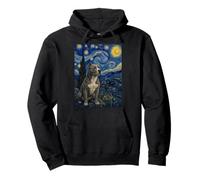 American Pitbull Dog Van Gogh Starry Night Pullover Hoodie