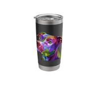 American Pitbull Terrier Pop Art Portrait for Dog Owners Stainless Steel Insulated Tumbler
