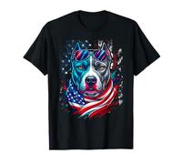 American Pitbull Terrier USA Flag Patriotic Dog T-Shirt
