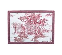 American placemats set of 6 red with toile de jouy pattern