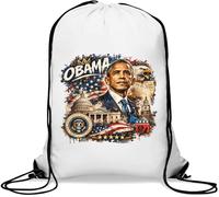 American Political Leadership Tribute Gym Sack Casual Drawstring Bag White