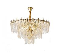 American Postmodern Concise Living Room Lamps,E27 Nordic Light Luxury Chandeliers,Dining Room And Bedroom Lamps,Creative French Retro Glass Chandeliers-Golden. 80 * 48cm