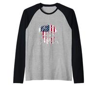 American President Distressed Art Portrait Raglan Baseball Tee