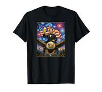 American President Lincoln on Eagle Drinking Beer & USA Flag T-Shirt