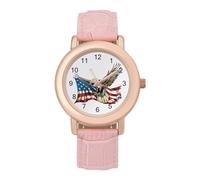 American Pride Ea-gle Women's Wrist Watch Fashion Alloy Quartz Watch with Strap Easy to Read