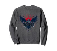 American Pride: Patriotic Eagle Emblem for Patriots Sweatshirt, Adult Unisex, Dark Heather Grey, M