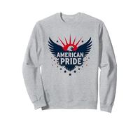 American Pride: Patriotic Eagle Emblem for Patriots Sweatshirt, Adult Unisex, Heather Grey, S