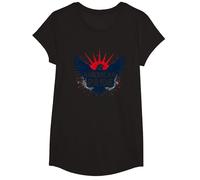 American Pride: Patriotic Eagle Emblem for Patriots T-Shirt, Girls, Black, XS