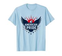 American Pride: Patriotic Eagle Emblem for Patriots T-Shirt, Men, Baby Blue, XXL